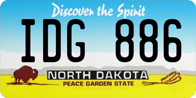 ND license plate IDG886