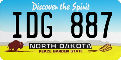 ND license plate IDG887