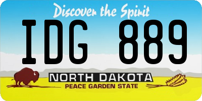 ND license plate IDG889