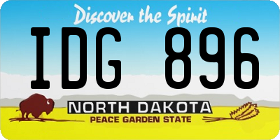 ND license plate IDG896