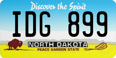 ND license plate IDG899