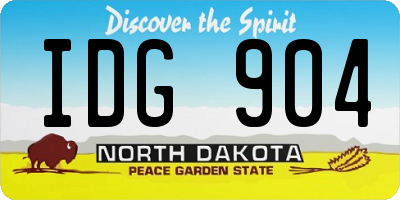 ND license plate IDG904