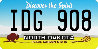 ND license plate IDG908