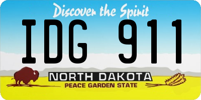 ND license plate IDG911