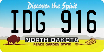 ND license plate IDG916