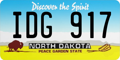 ND license plate IDG917