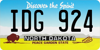ND license plate IDG924