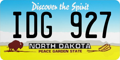 ND license plate IDG927