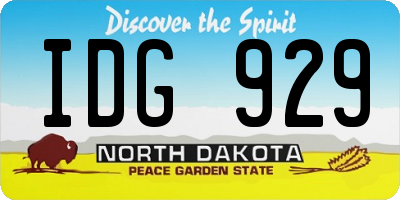 ND license plate IDG929