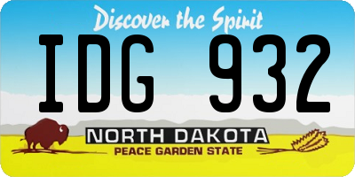 ND license plate IDG932
