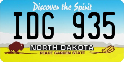 ND license plate IDG935