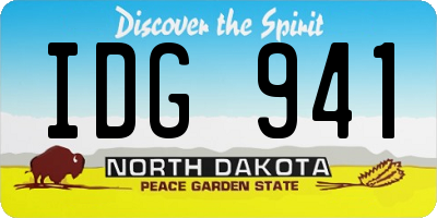 ND license plate IDG941