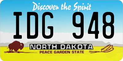 ND license plate IDG948