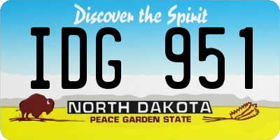 ND license plate IDG951