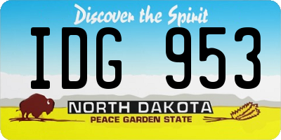 ND license plate IDG953