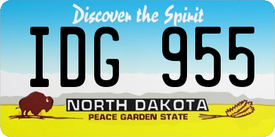ND license plate IDG955