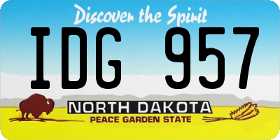 ND license plate IDG957