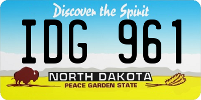 ND license plate IDG961