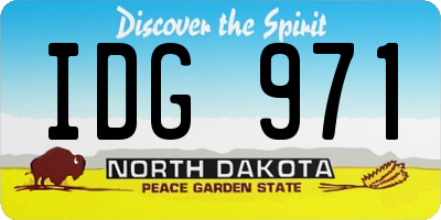 ND license plate IDG971