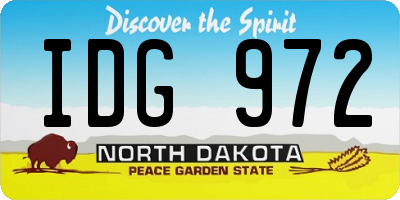 ND license plate IDG972