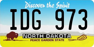 ND license plate IDG973