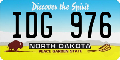 ND license plate IDG976