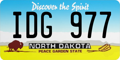ND license plate IDG977