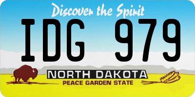 ND license plate IDG979