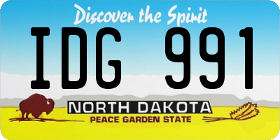 ND license plate IDG991