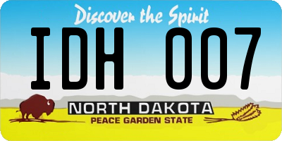 ND license plate IDH007