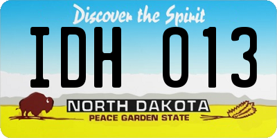ND license plate IDH013
