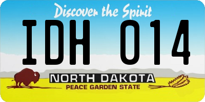 ND license plate IDH014
