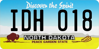 ND license plate IDH018