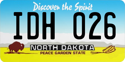 ND license plate IDH026