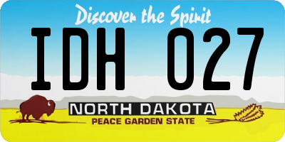 ND license plate IDH027