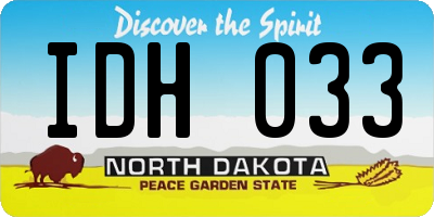 ND license plate IDH033