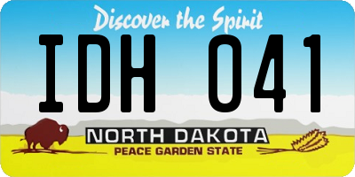 ND license plate IDH041