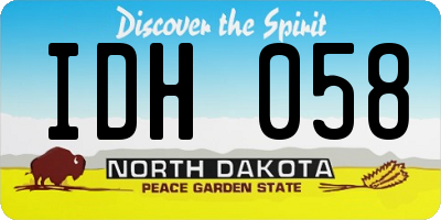 ND license plate IDH058