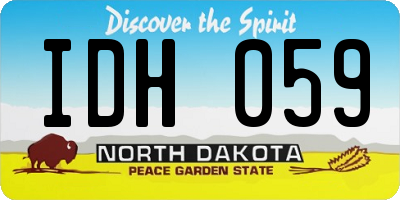 ND license plate IDH059