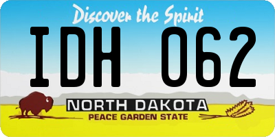 ND license plate IDH062