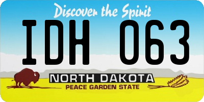 ND license plate IDH063