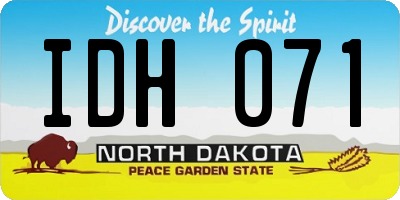 ND license plate IDH071