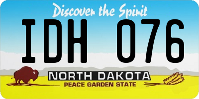 ND license plate IDH076