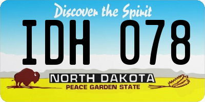ND license plate IDH078