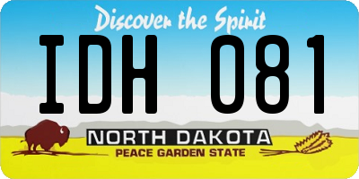 ND license plate IDH081