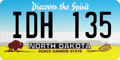 ND license plate IDH135