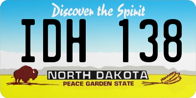 ND license plate IDH138
