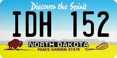 ND license plate IDH152