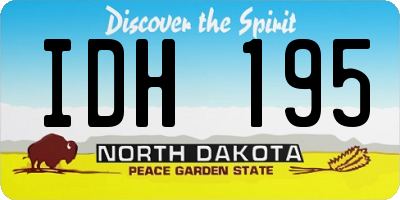 ND license plate IDH195