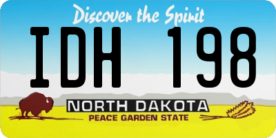 ND license plate IDH198
